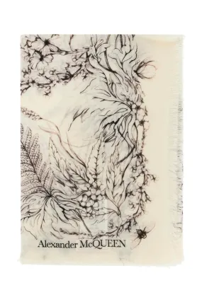 ALEXANDER MCQUEEN Stola In Lana Con Stampa Botanica