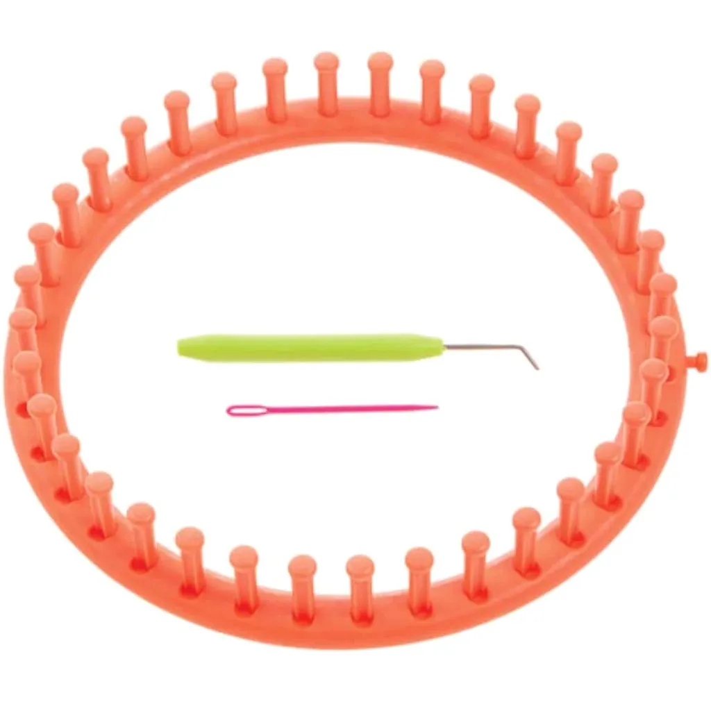 All Things You™ Round Loom: Plastic Orange 9.5 inches