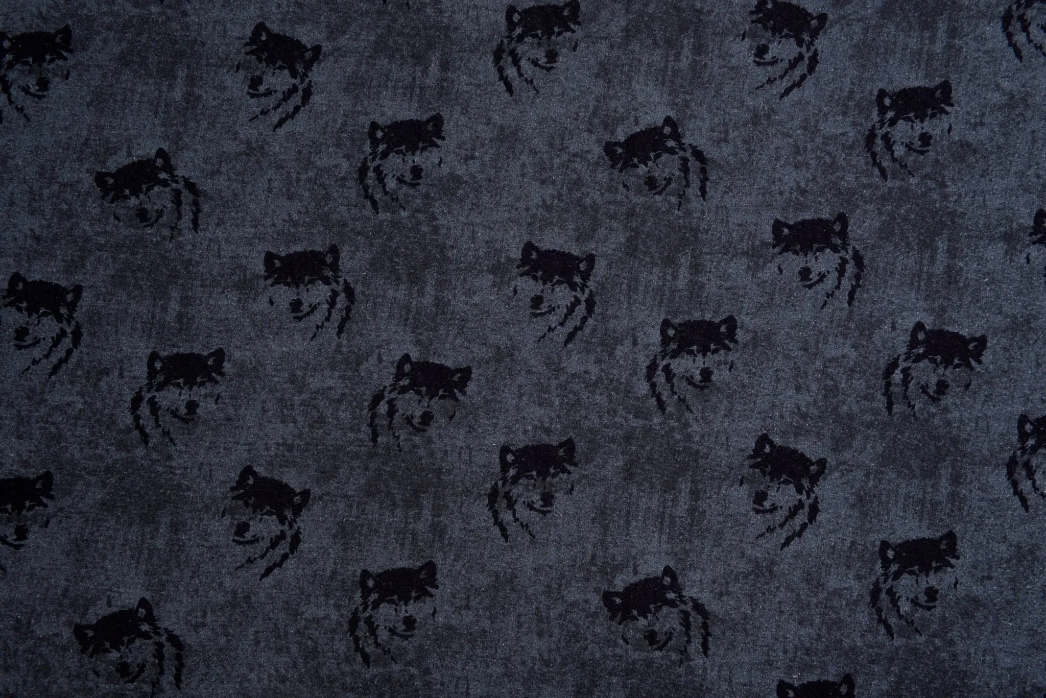 Alpine Fleece Graffiti Wolf Print Fabric - 5004