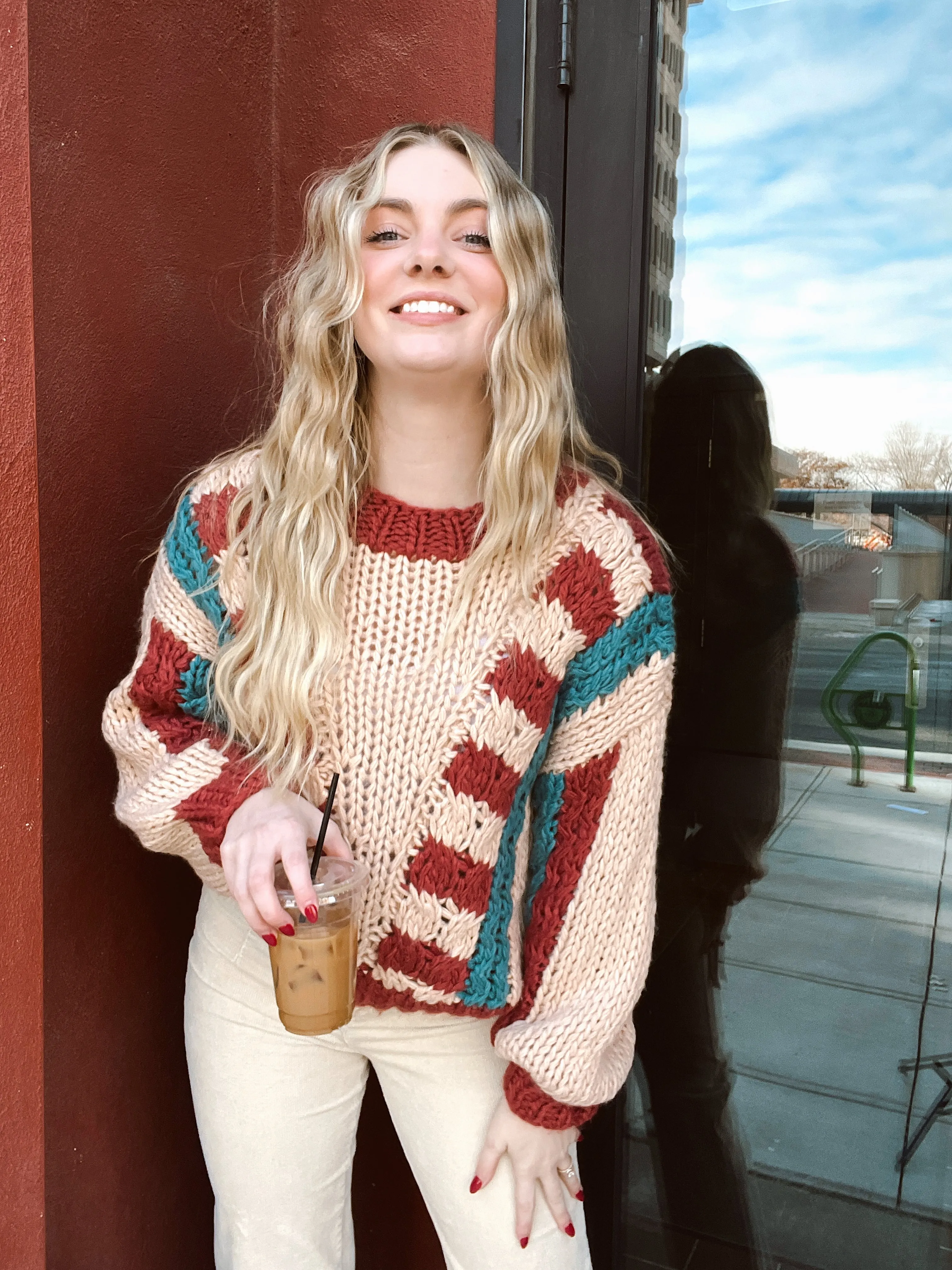 Always Here Brick Multicolored Sweater