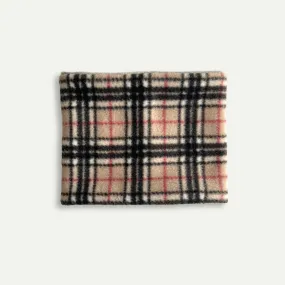 Beige & Grey Tartan Reversible Fleece Pet Snood