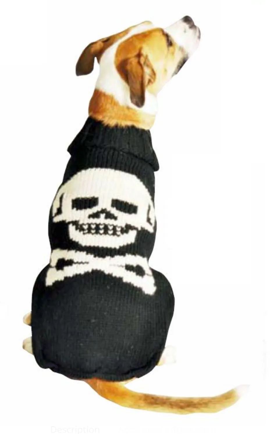 Black Skull Wool Dog Sweater