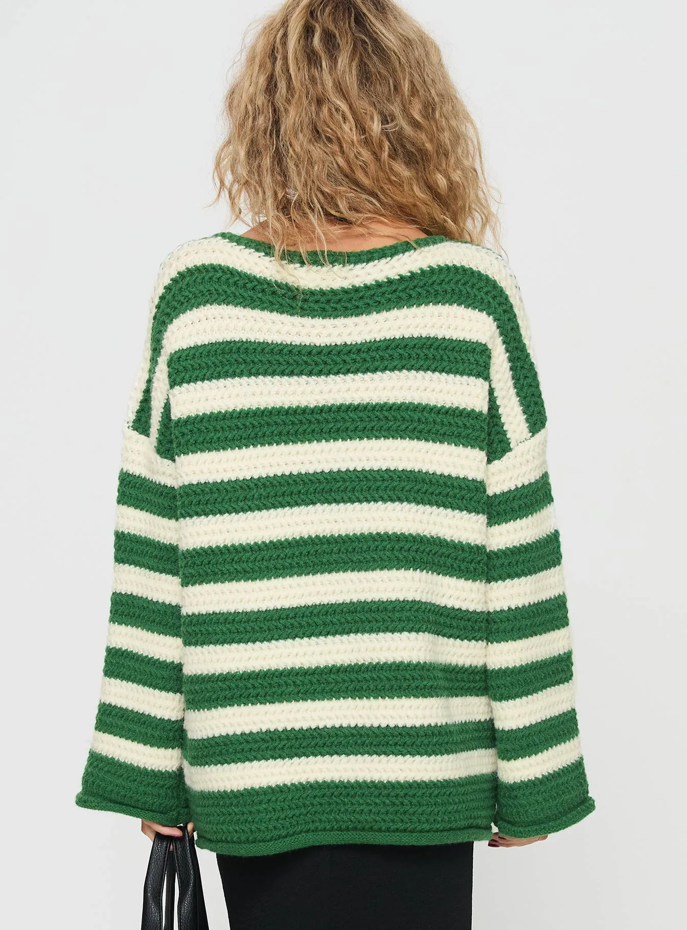 Brando Knit Sweater Green / Cream Stripe