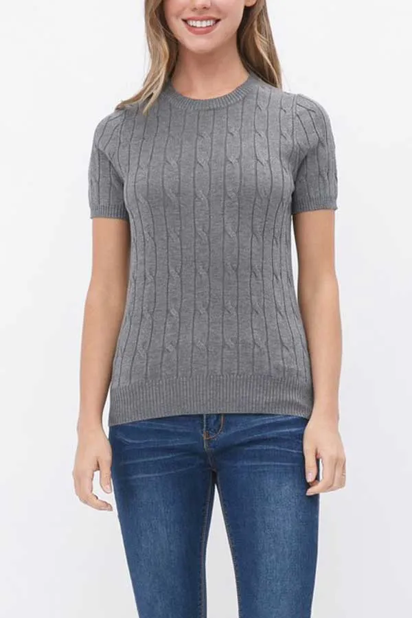 Cable Knit Tee Sweater