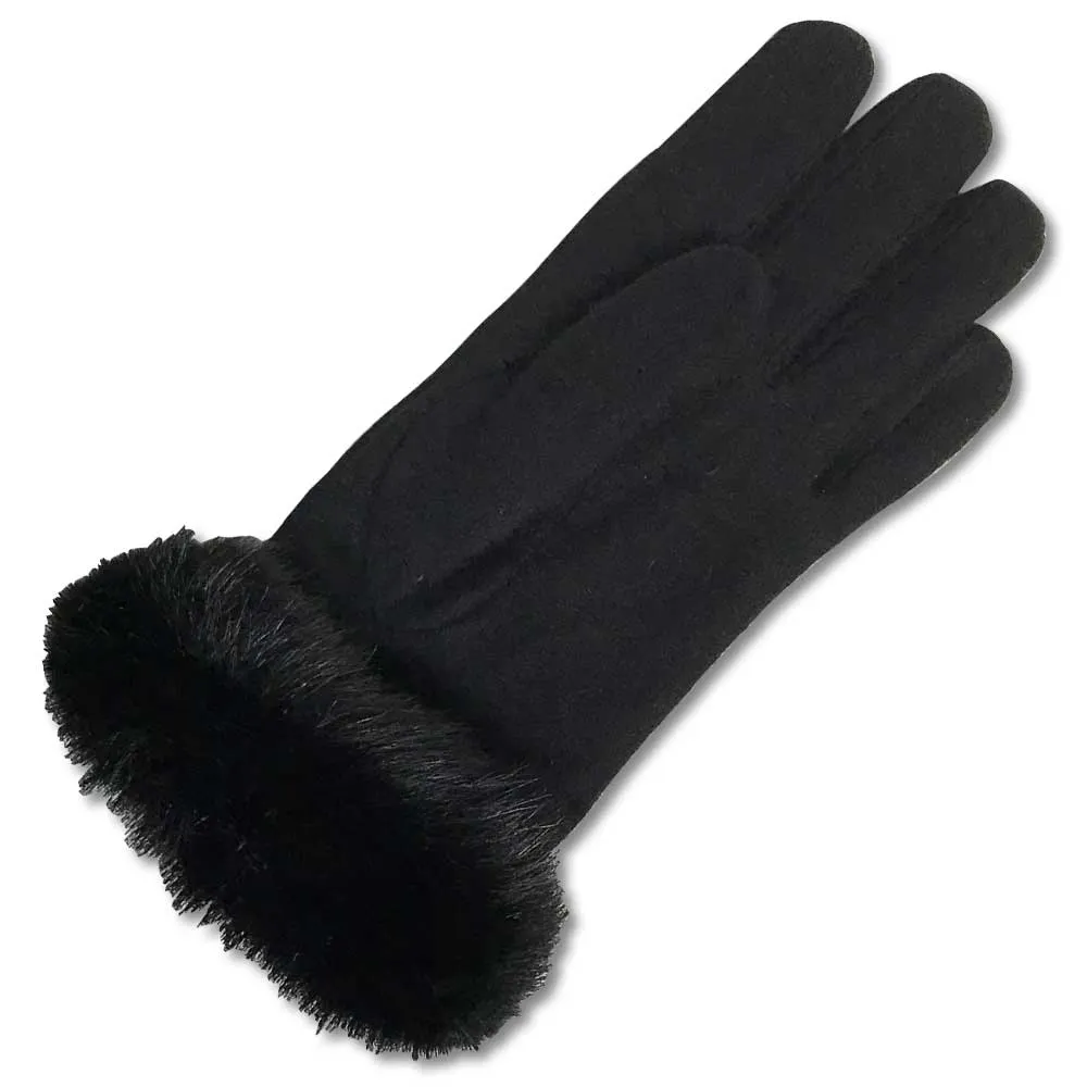 Cashmere and Mink Trimmed Gloves