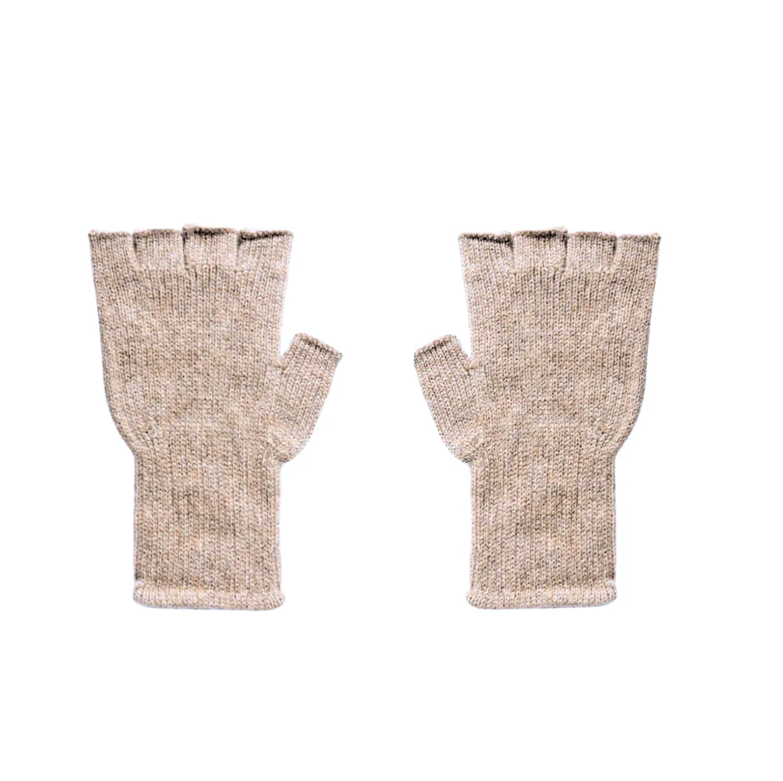 Cashmere Fingerless Gloves- Toast