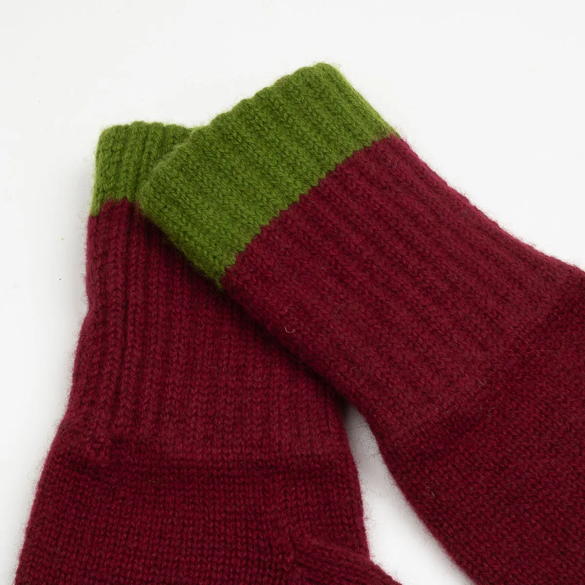 Cashmere Gloves - Claret/Oregano