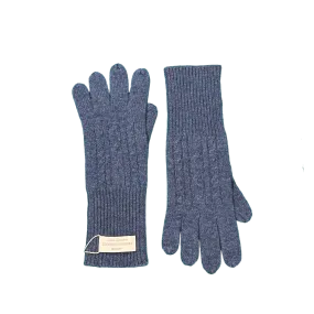 Cashmere Gloves in Denim Blue