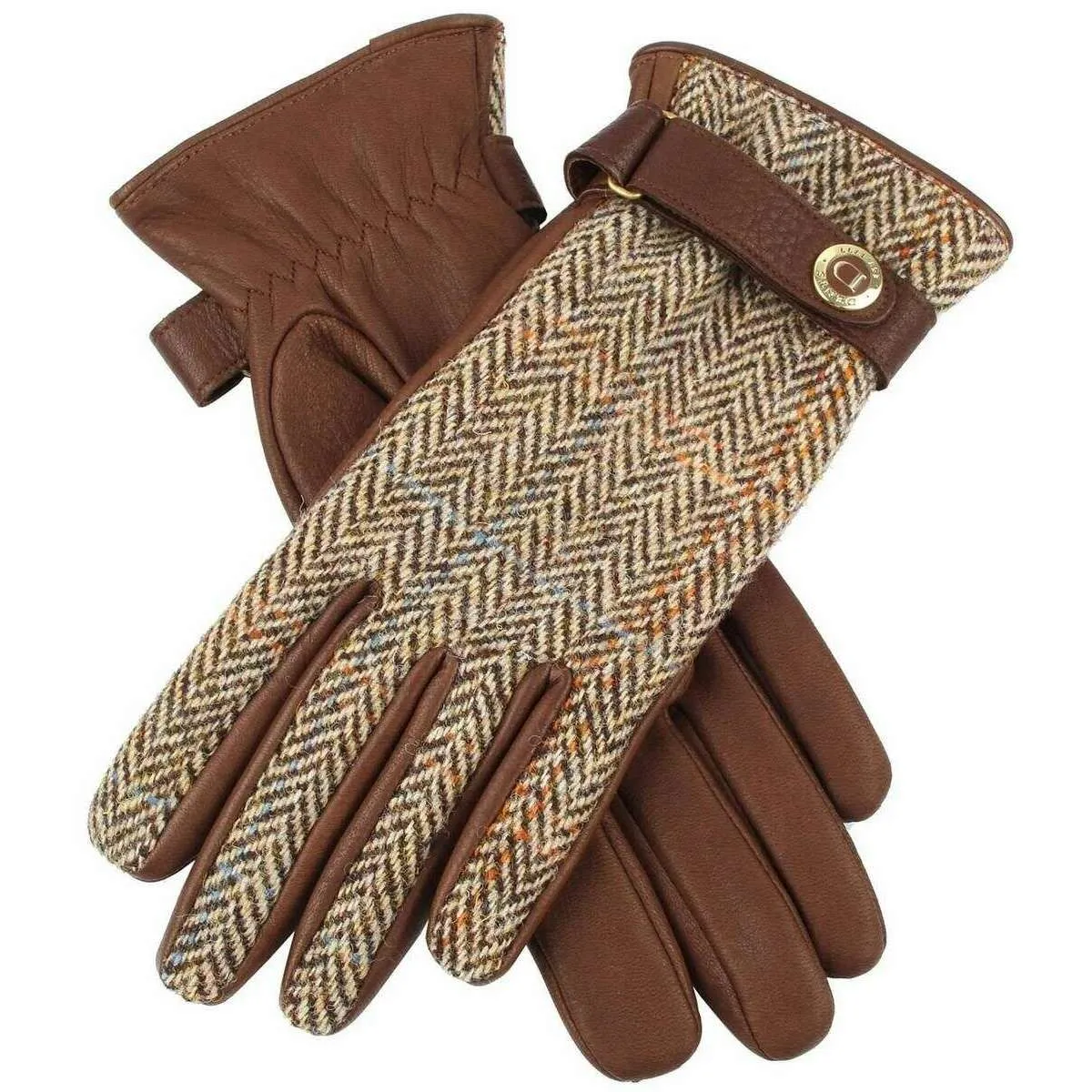 Dents Brechin Heritage Cashmere Lined Leather Gloves - Havana Tan/Grouse/Beige