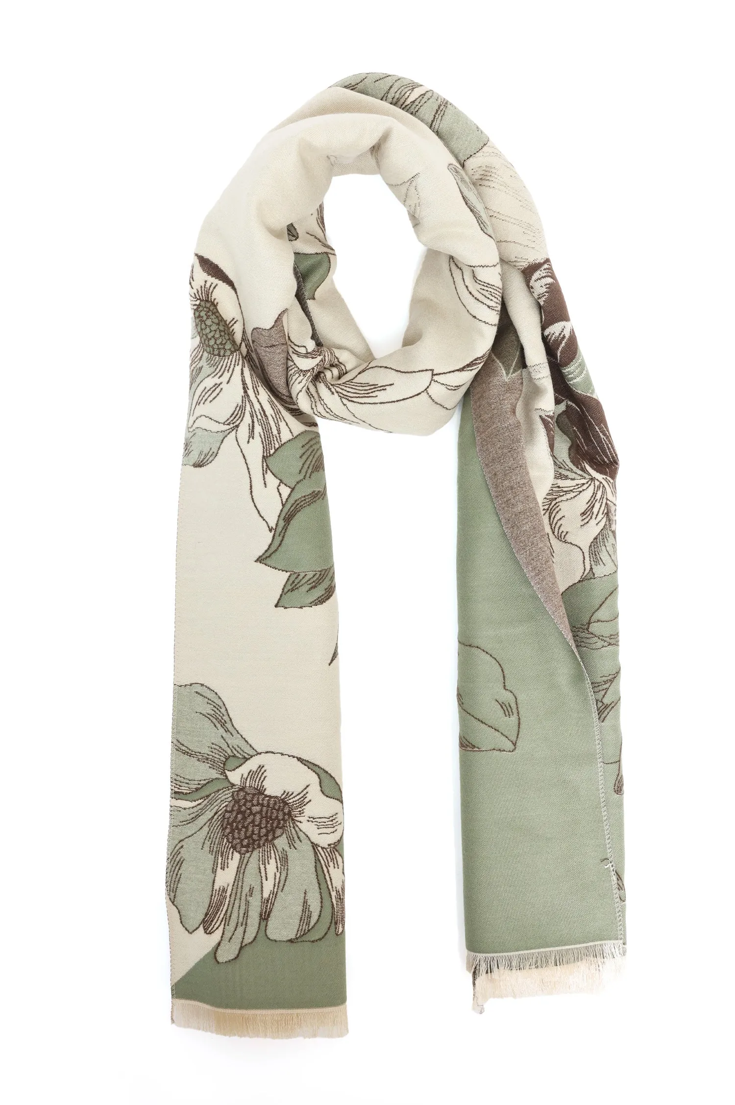 FLORAL BLOOM SCARF-GREEN