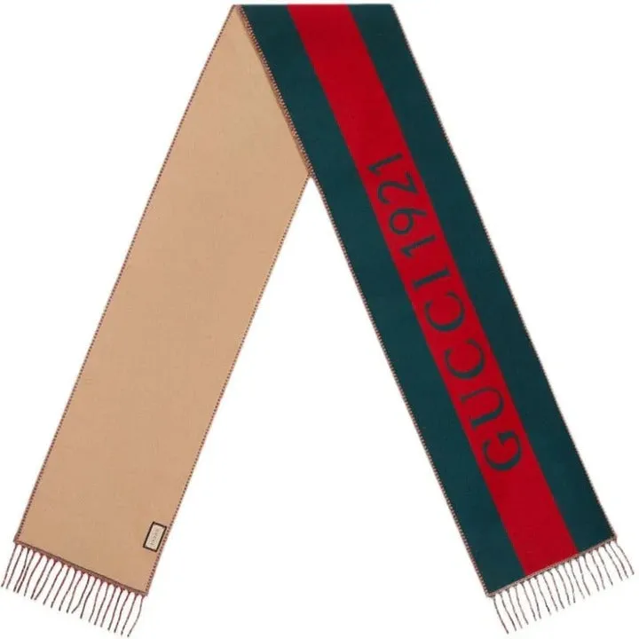 GREEN BEIGE GUCCI MEN SCARF