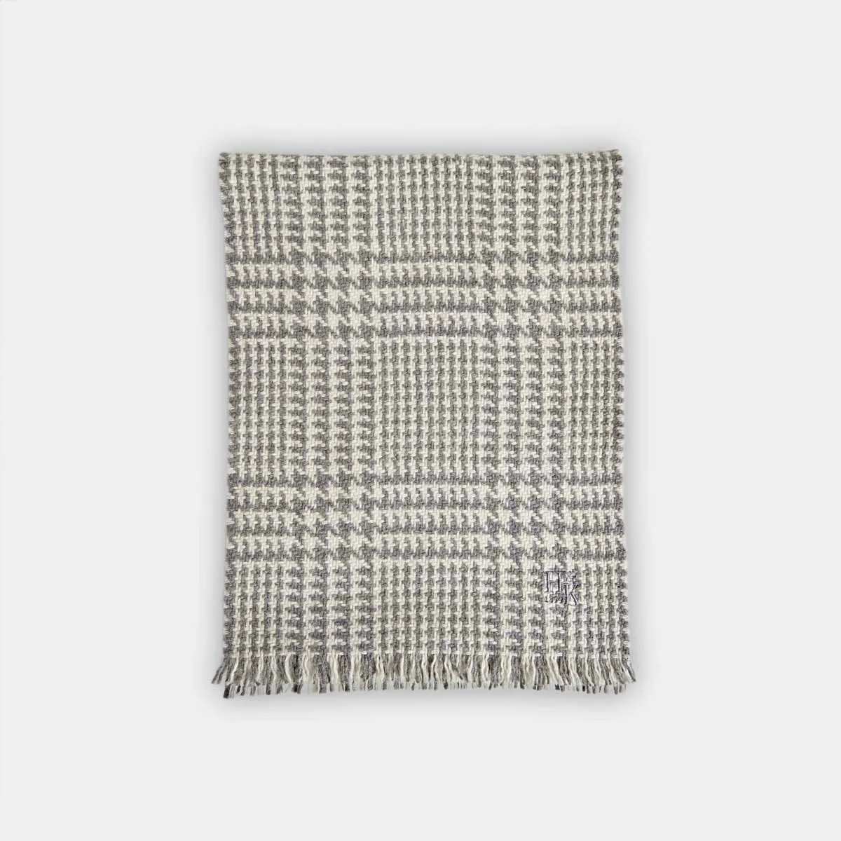 Grey Glen Check Deluxe 4-Ply Cashmere Scarf