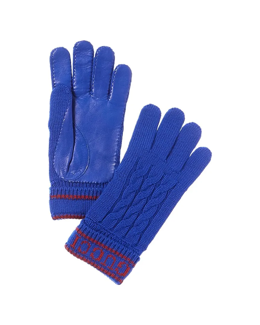 Gucci Cashmere-Lined Leather Gloves