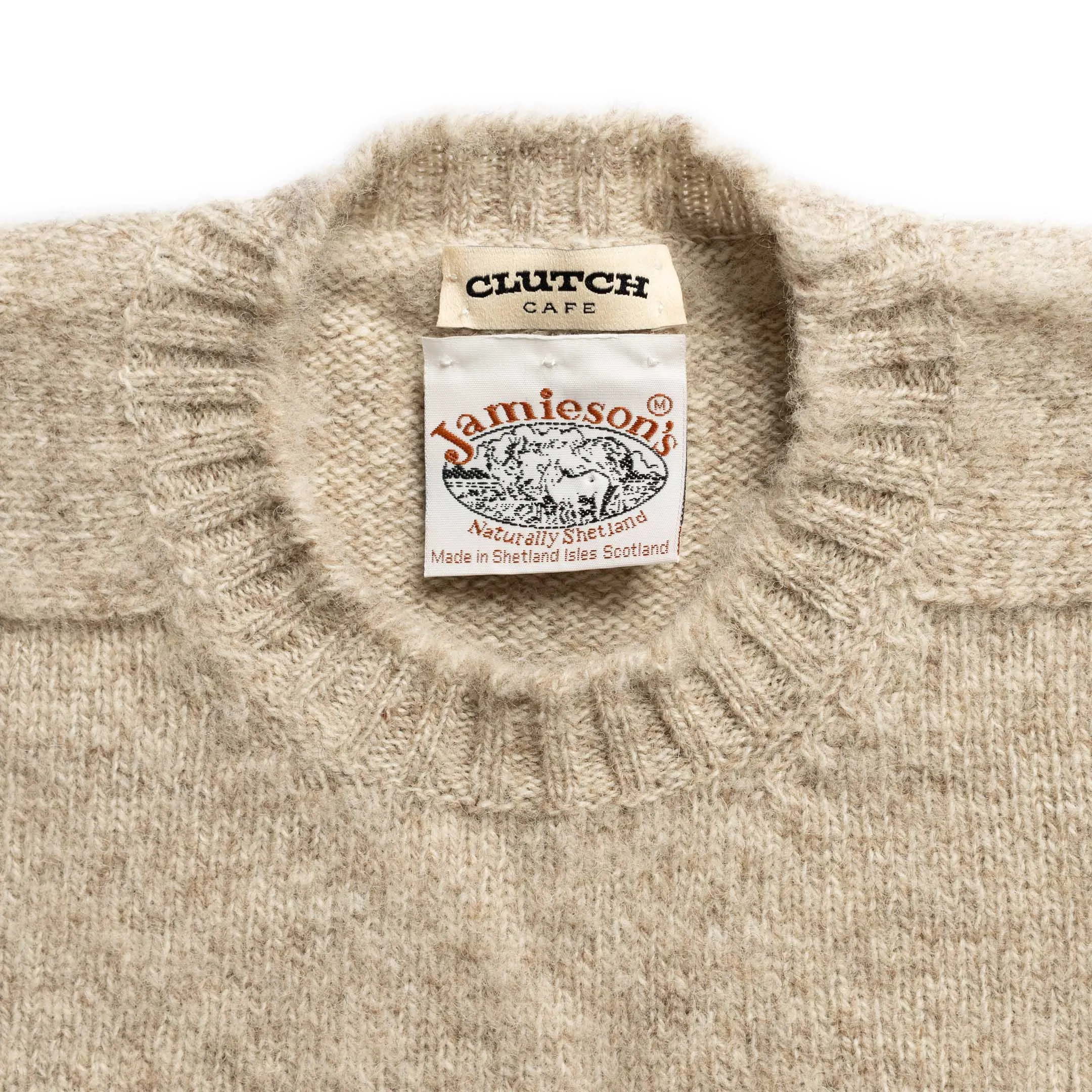 Jamieson's For Clutch Cafe Brushed Shetland Sweater Mooskit White