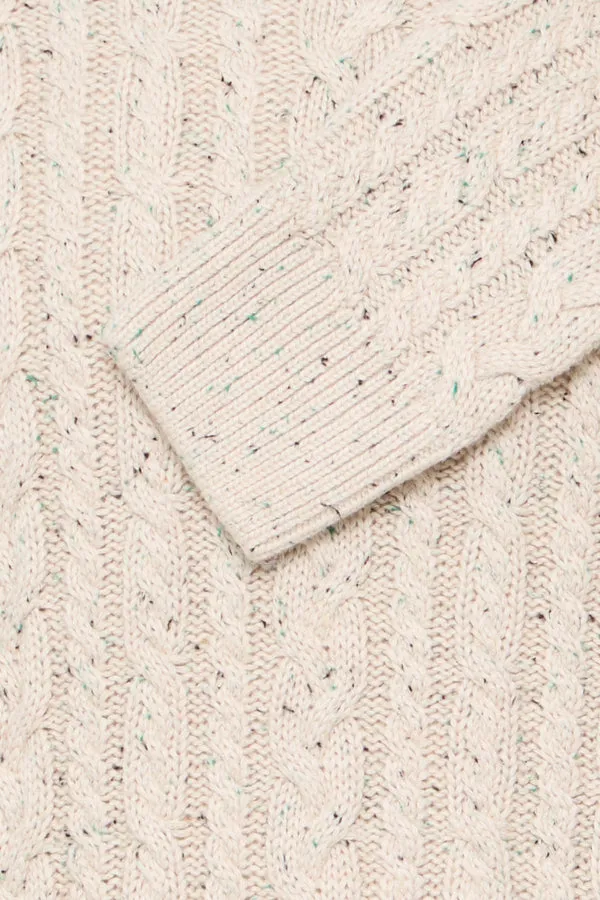 KARL CABLE KNIT CREW NECK SWEATER