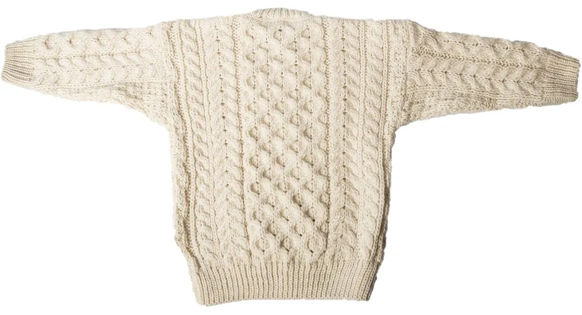 KIDS TRADITIONAL ARAN MERINO WOOL SWEATER