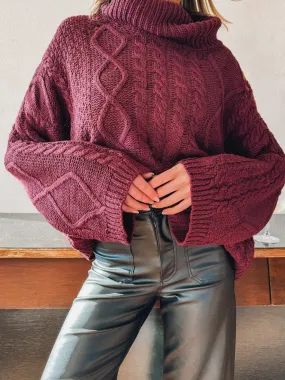 Laken Knit Sweater in Wine