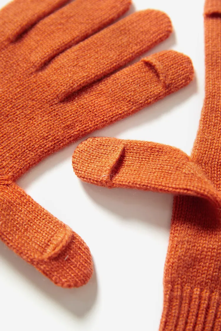 Long Cuff Cashmere Thermal Finger Gloves