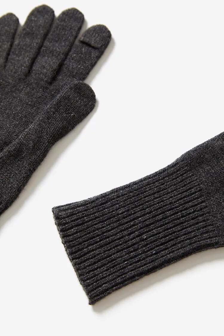 Long Cuff Cashmere Thermal Finger Gloves