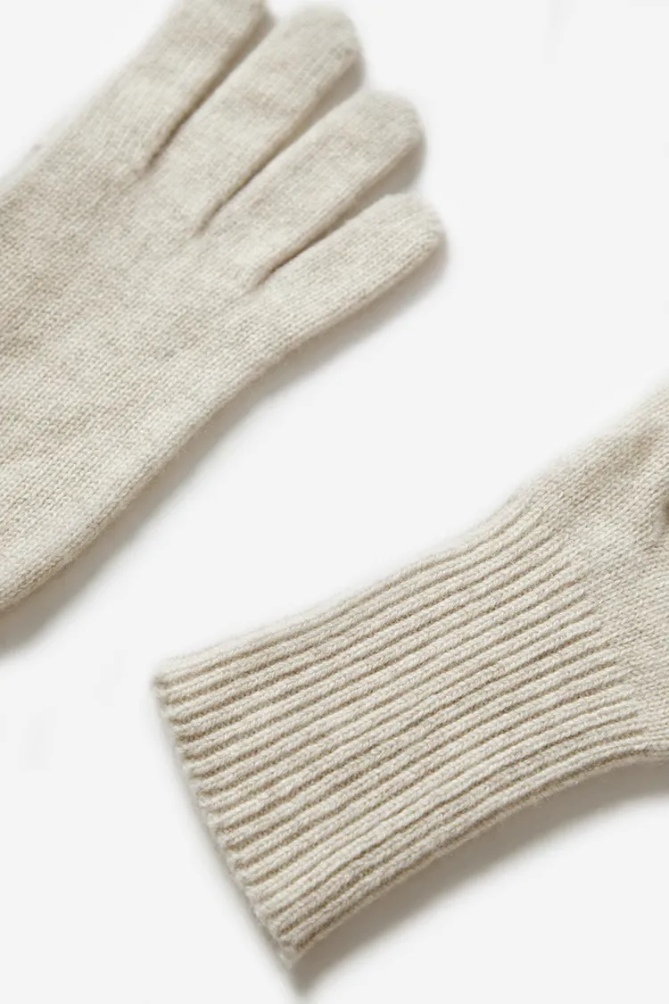 Long Cuff Cashmere Thermal Finger Gloves