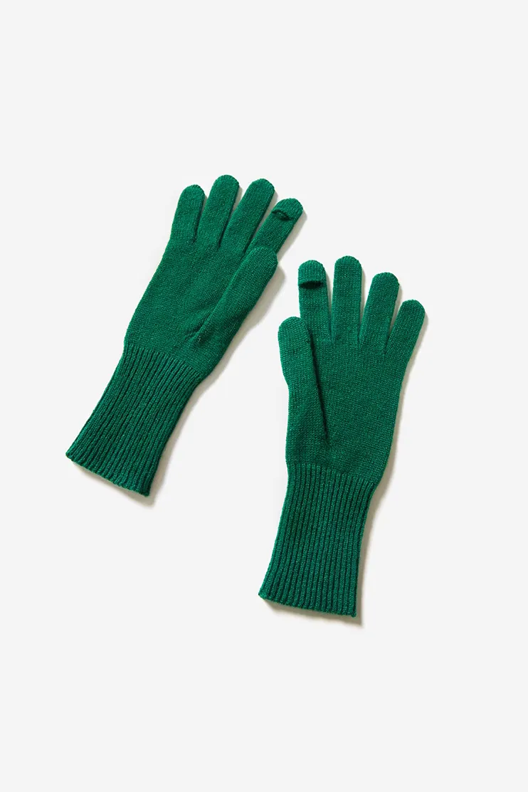 Long Cuff Cashmere Thermal Finger Gloves