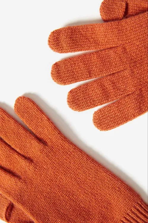 Long Cuff Cashmere Thermal Finger Gloves