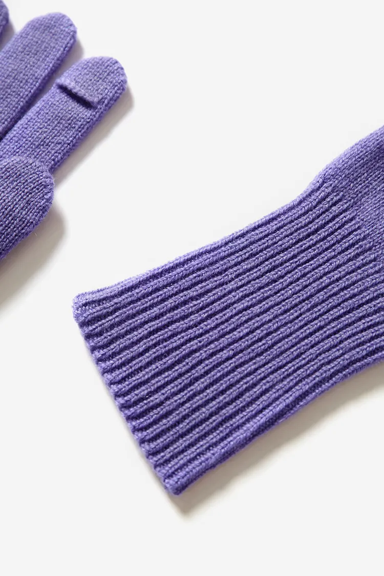 Long Cuff Cashmere Thermal Finger Gloves