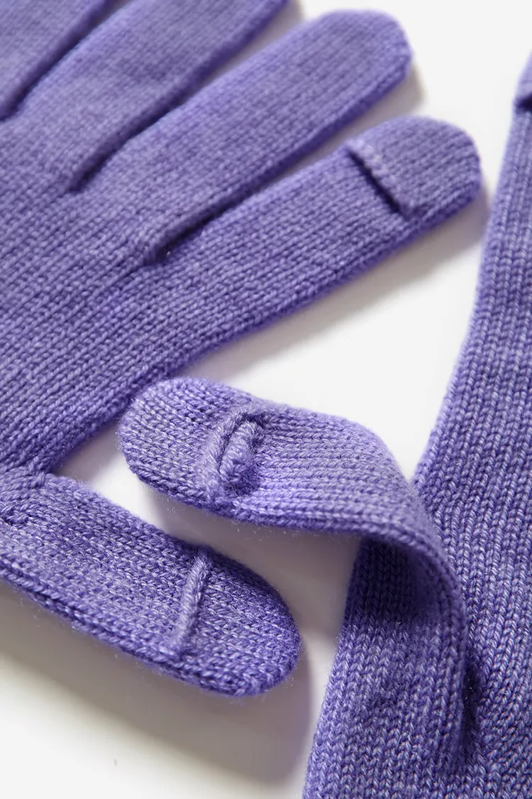 Long Cuff Cashmere Thermal Finger Gloves