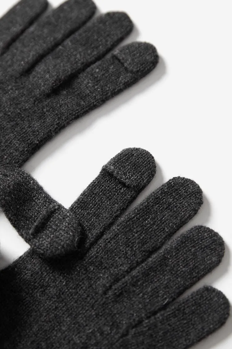 Long Cuff Cashmere Thermal Finger Gloves