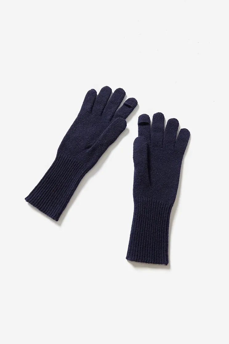 Long Cuff Cashmere Thermal Finger Gloves