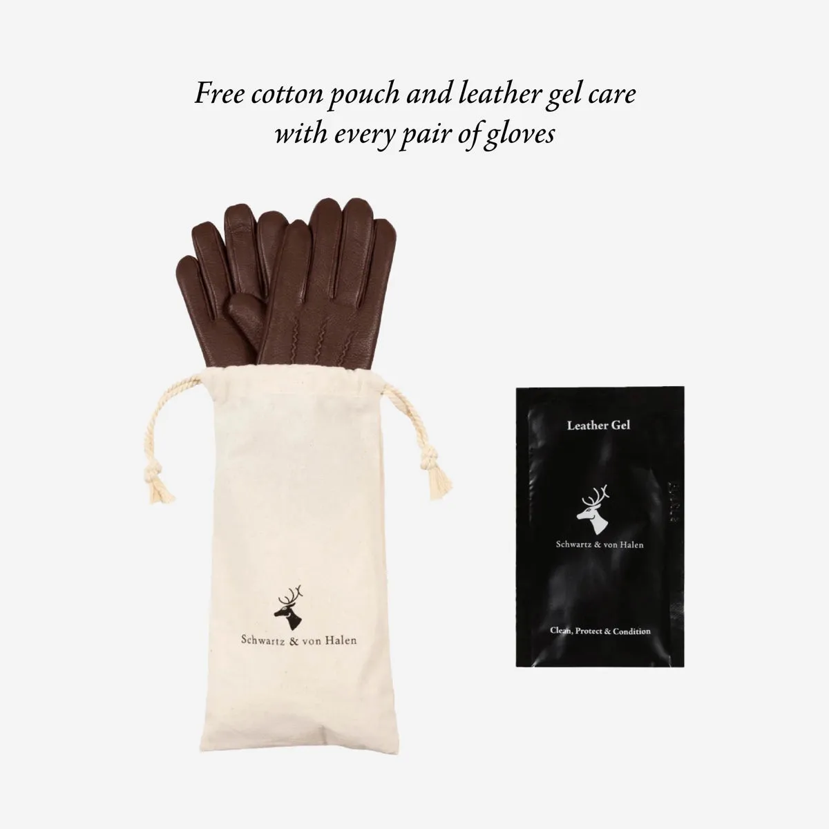 Luna - vegan leather gloves with fleece lining & touchscreen feature