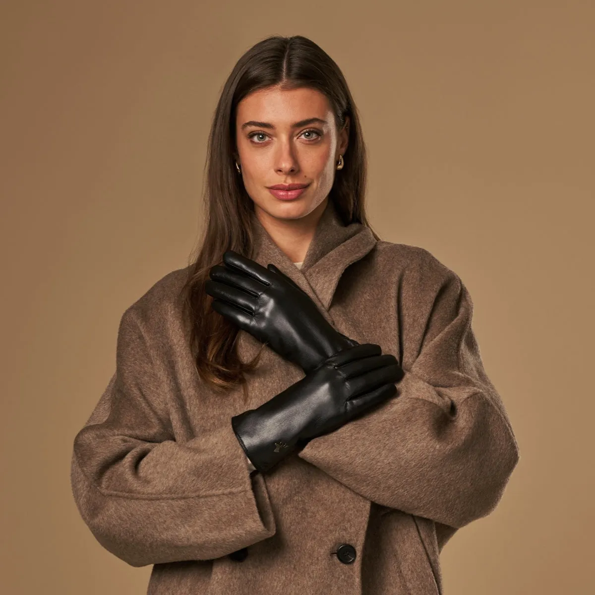 Luna - vegan leather gloves with fleece lining & touchscreen feature