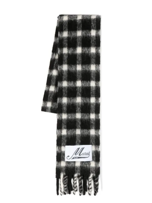 Marni Brushed Alpaca Check Scarf