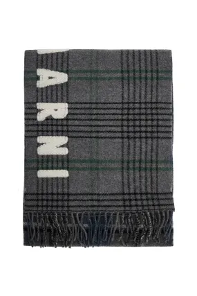 Marni Double Check Wool Scarf In 8