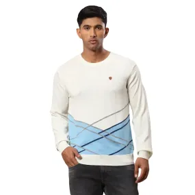 Men White Argyle Acrylic Wool Blend Round Collar Sweaters