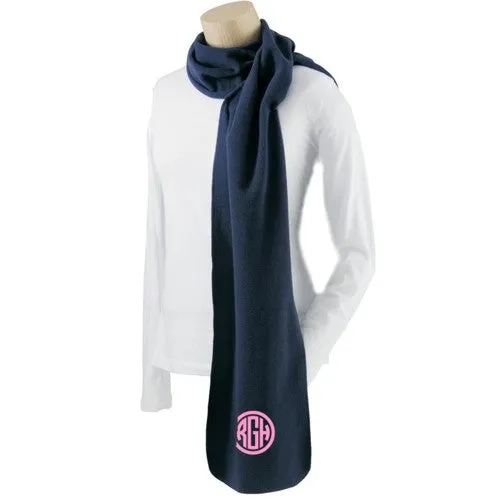 Monogrammed Scarf  Fleece Extra Long Scarf  80 X 10