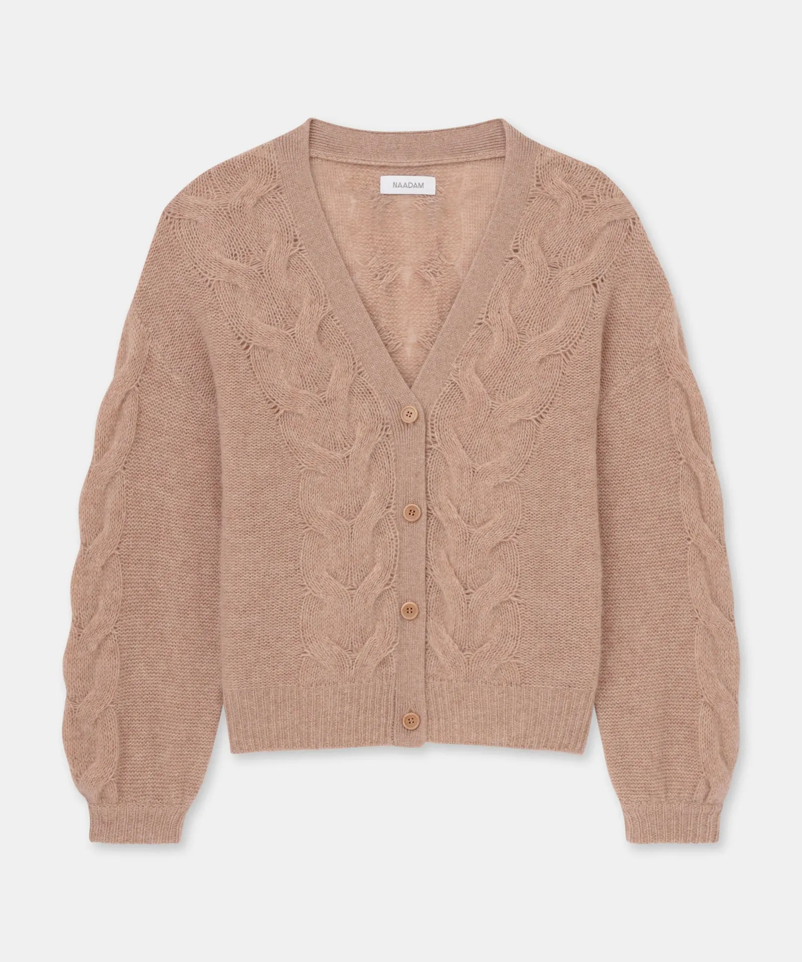 Novelty Cashmere Airy Cable Cardigan