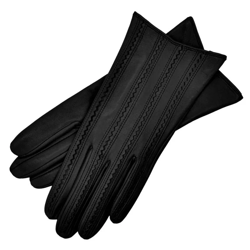 Pavia Black Leather Gloves