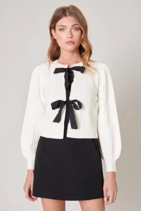 PINKY PROMISE CARDIGAN - WHITE