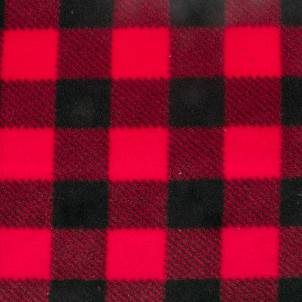 PLAID Bonded to Chenille - Buffalo plaid - Red