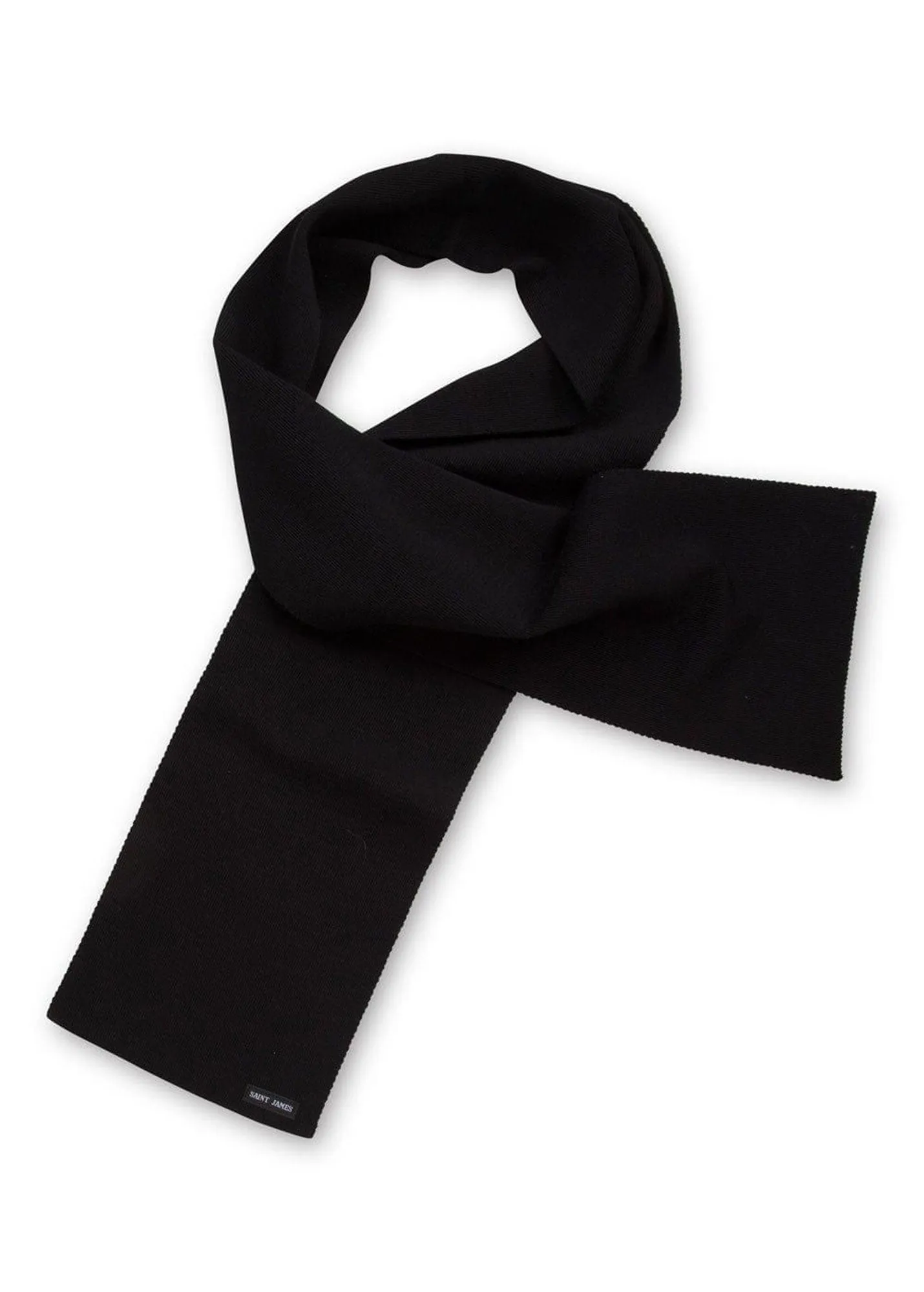 Plain scarf - in pure new wool (NOIR)