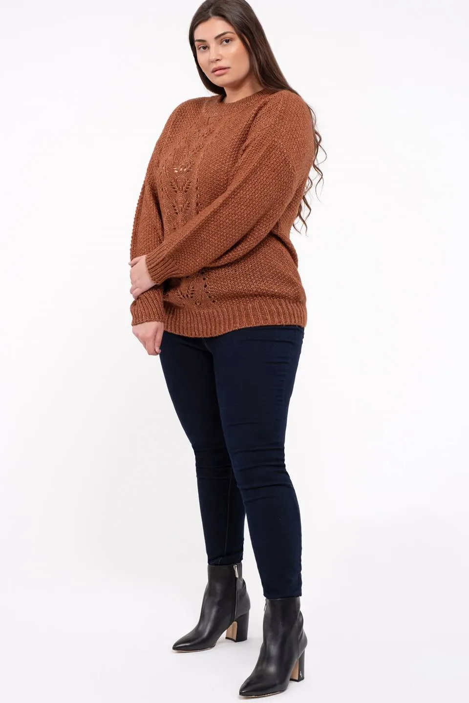 PLUS CABLE KNIT SWEATER