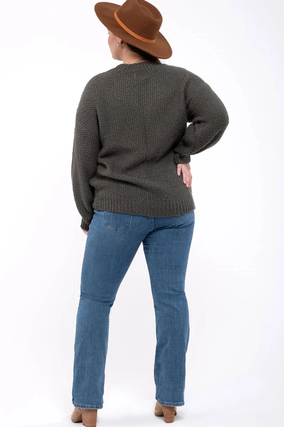 PLUS CABLE KNIT SWEATER