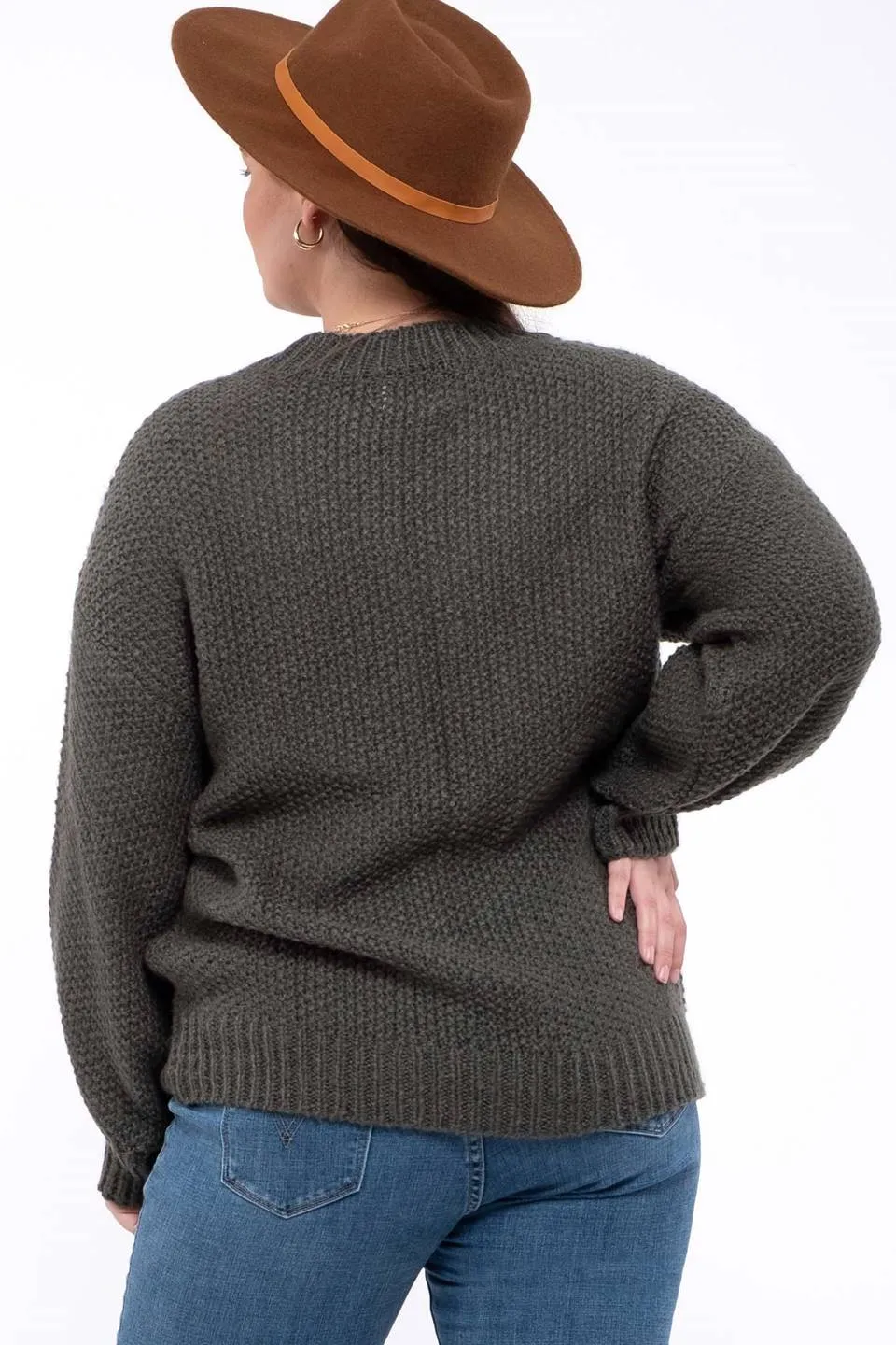 PLUS CABLE KNIT SWEATER