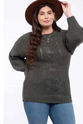 PLUS CABLE KNIT SWEATER