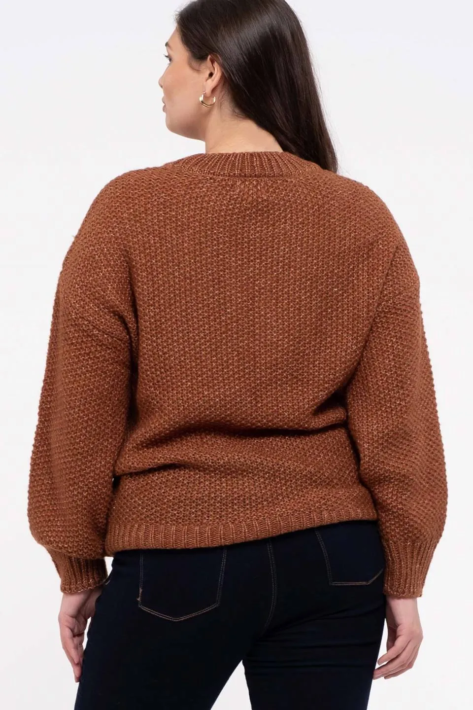 PLUS CABLE KNIT SWEATER