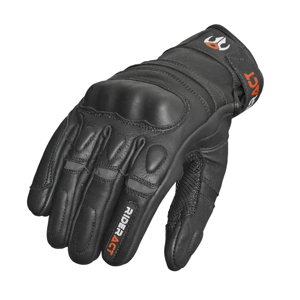 RIDERACT® Men Leather Moto Gloves SB2-Pro Riding Gloves