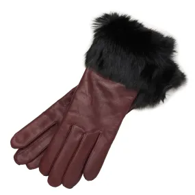 Velence Aubergine Leather Gloves