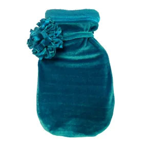 Velvet mini hot water bottle - Teal