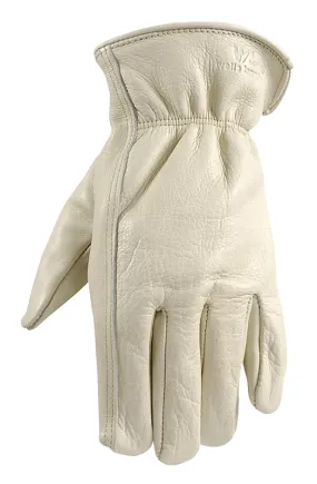 Wells Lamont 1130XL Work Gloves, Men's, XL, 10 to 10-1/2 in L, Keystone Thumb, Elastic Cuff, Cowhide Leather, White :PR: QUANTITY: 1